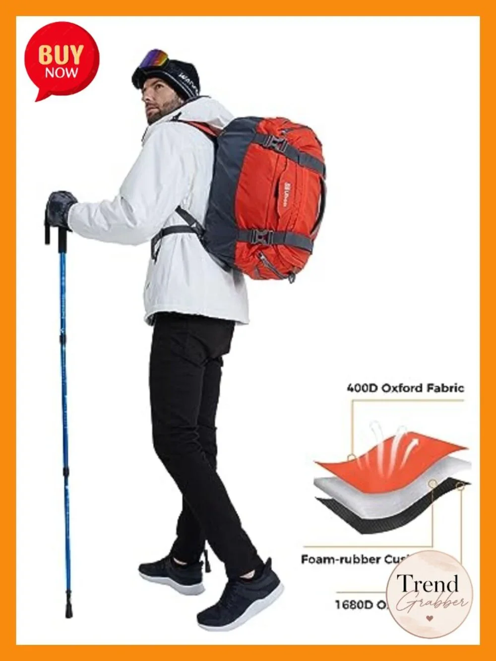 Convertible Duffel Backpack Weekender Gym Bag with Shoe Compartment 80L Nylon